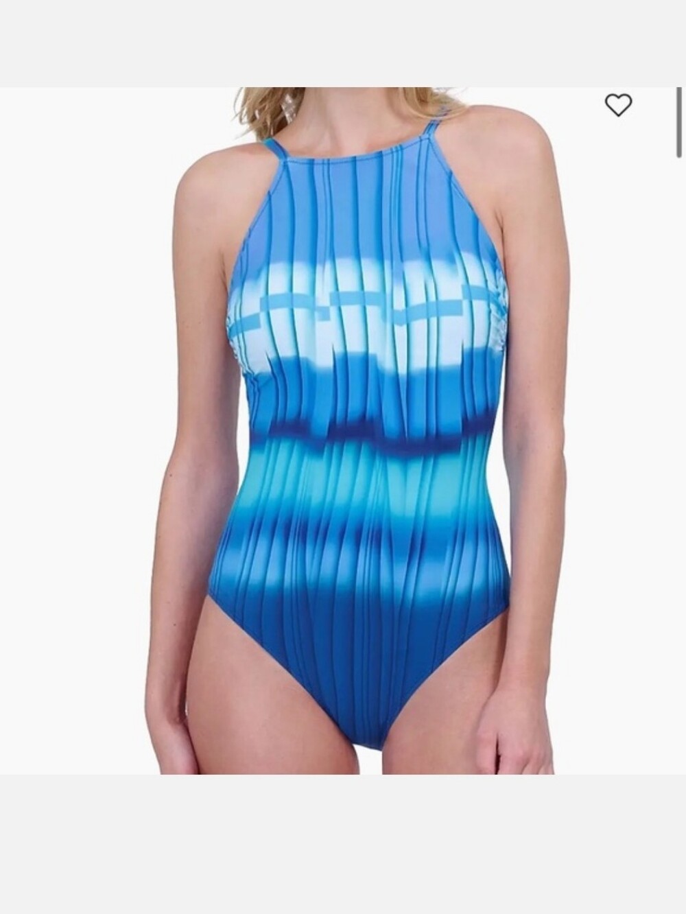 Chicos Gottex blue patterned Women's one piece Swimsuit New NWT Size 14
